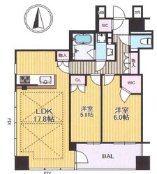 クレヴィアタワー御堂筋本町の物件間取画像